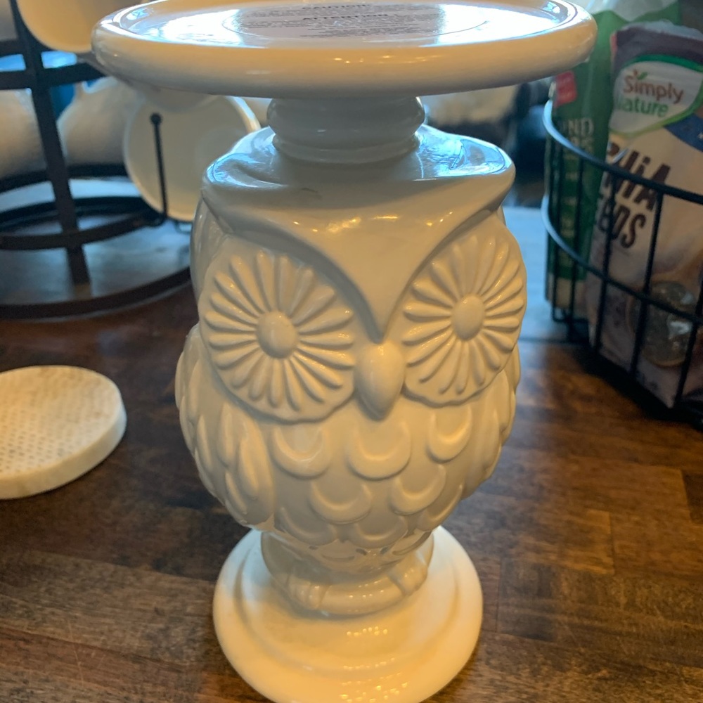 Bath and body works owl candle holder
